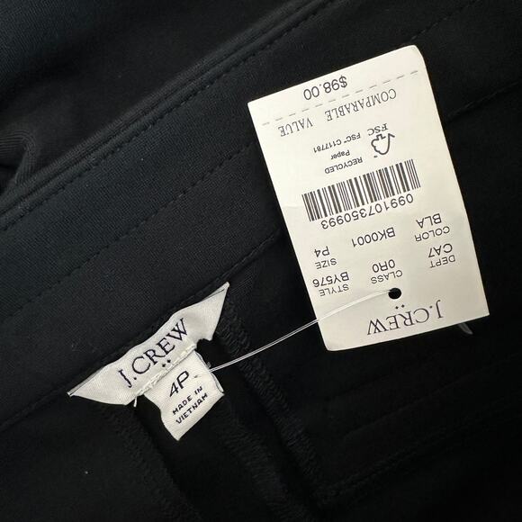 J.Crew Petite Crop Flare Ponte Pant Stretch Knit Black Classic Comfort US 4P NWT - Picture 6 of 13
